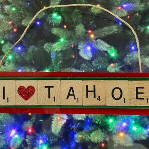 I Love Tahoe Christmas Ornament Scrabble Tiles HandCrafted California Nevada